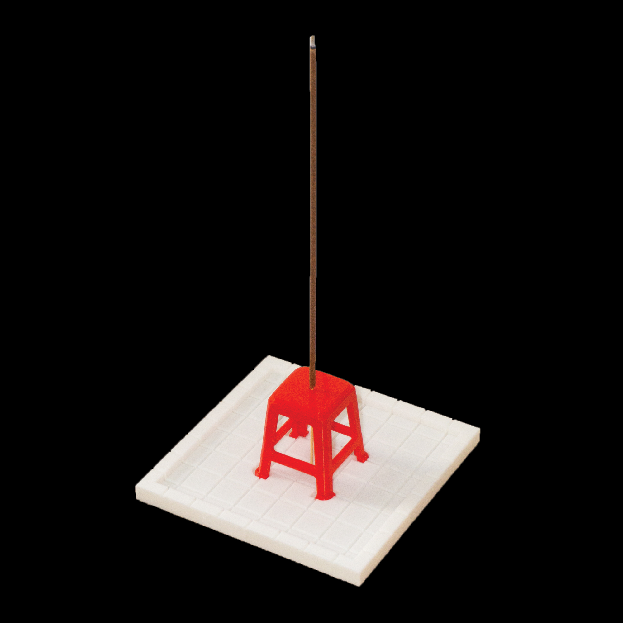 Red Stool Incense Holder