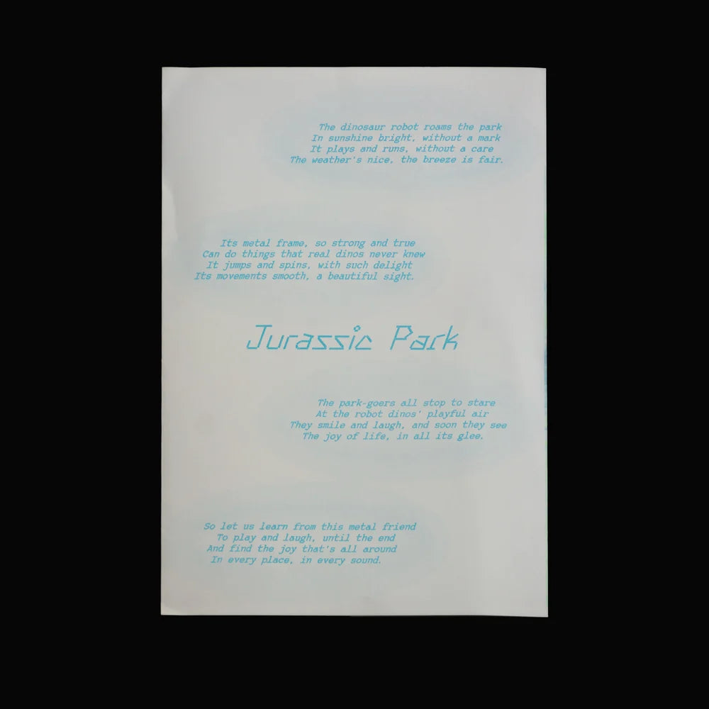 Jurassic Park Folded Poster Zine